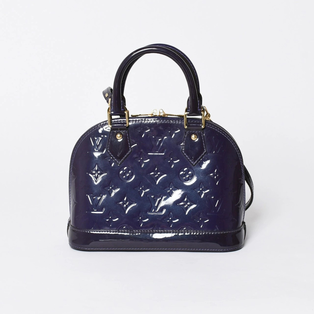 LOUIS VUITTON Alma handbag Blue Blue Monogram Vernis